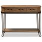 Baxton Studio Kellyn 3-Drawer Console Table in Oak Brown/Black, , large