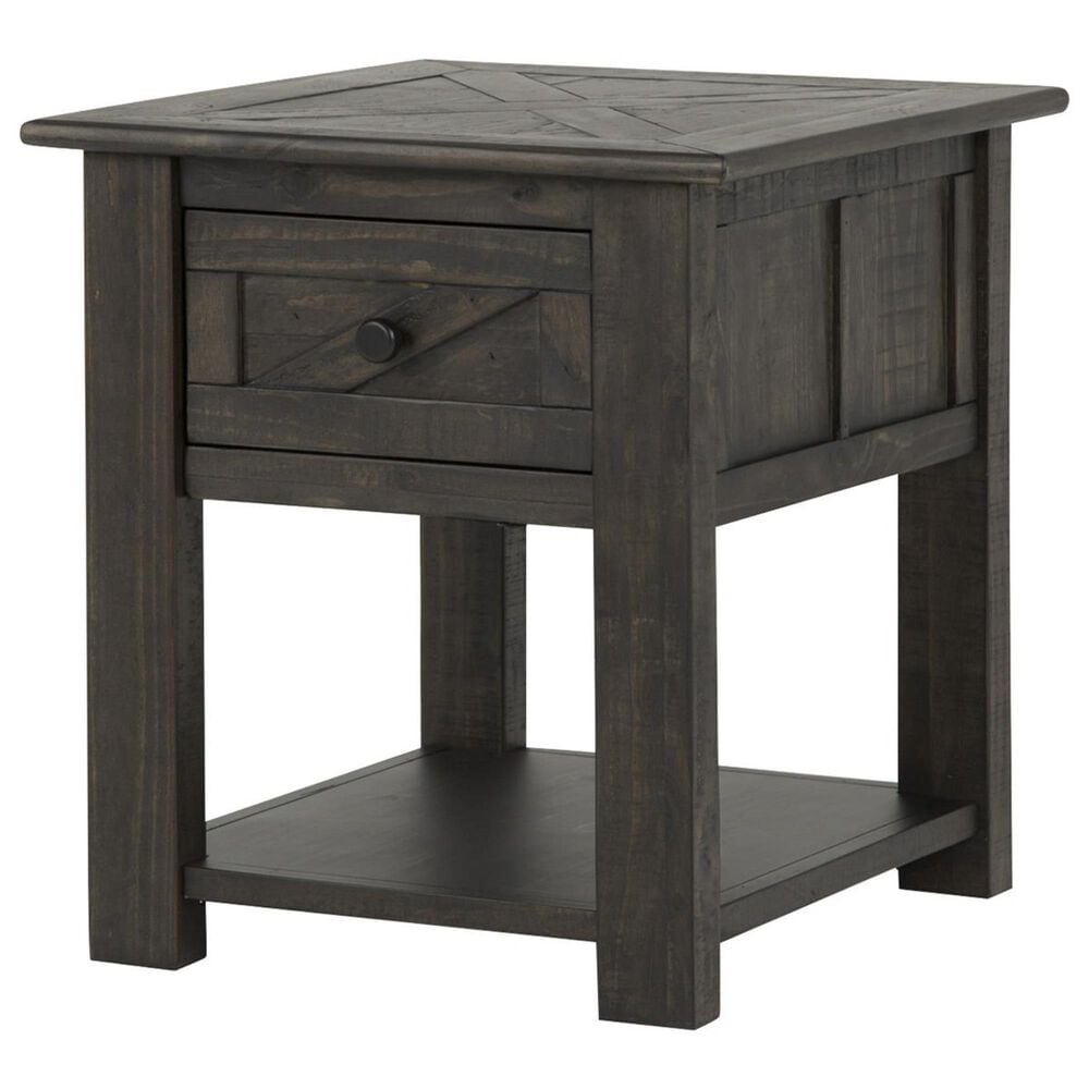 Nicolette Home Garrett Rectangular End Table in Weathered Charcoal, , large