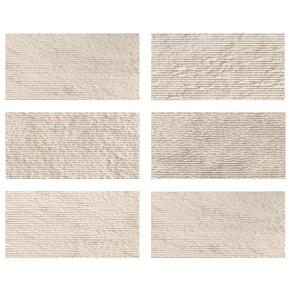 Soho Studio Carvina Carved Comb Porto Beige 12" x 24" Stone Tile, , large