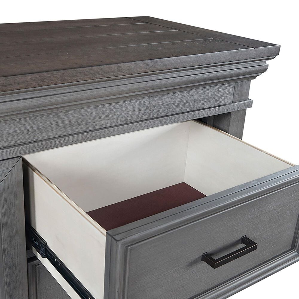 Riva Ridge Caraway 5-Drawer Sliding Door Chest in Aged Slate, , large
