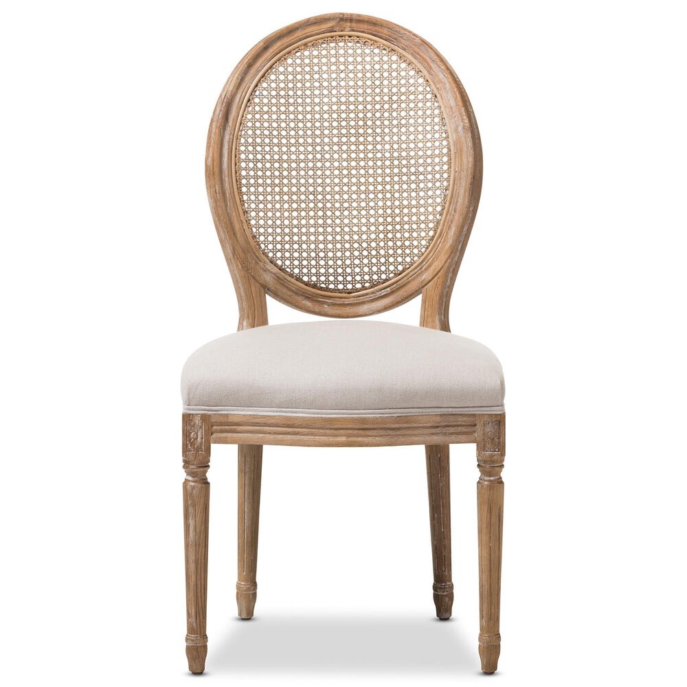 Baxton Studio Adelia Side Chair in Weathered Oak, , large