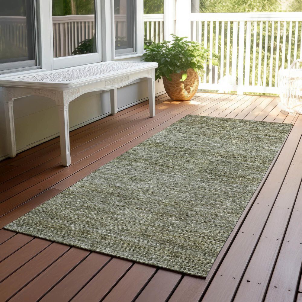 Dalyn Rug Company Soft Essentials Solid Sage 2'3" x 7'6" Indoor/Outdoor Runner, , large