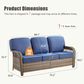 Hearth and Haven Outdoor Sofa with T-back Cushions and Gray Wicker in Blue, , large