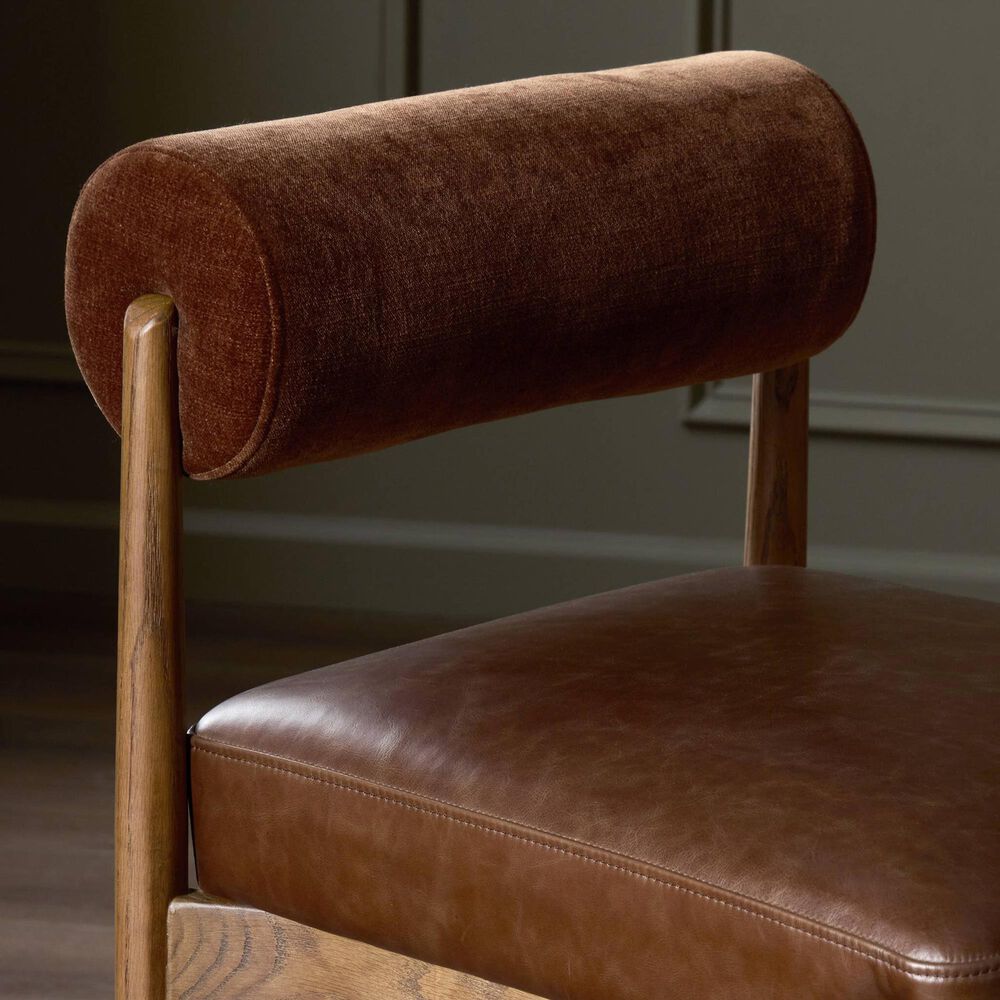 Four Hands Jazelle Counter Stool with Altair Sienna Upholstery in Tan Oak, , large