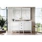 James Martin Vanities Addison 60" Double Bathroom Vanity in Glossy White with 3 cm Arctic Fall Solid Surface Top and Rectangular Sinks, , large