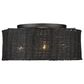 Golden Lighting Erma 3-Light Flush Mount with Black Wicker Shadein Matte Black, , large