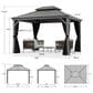 HOMLUX 12-ft x 10-ft Aluminum Gazebo with Double Metal Roof in Light Gray, , large