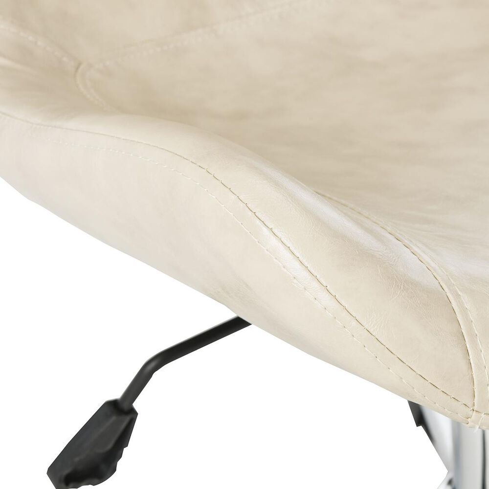 Safavieh Fletcher Swivel Office Chair in Beige/Chrome, , large