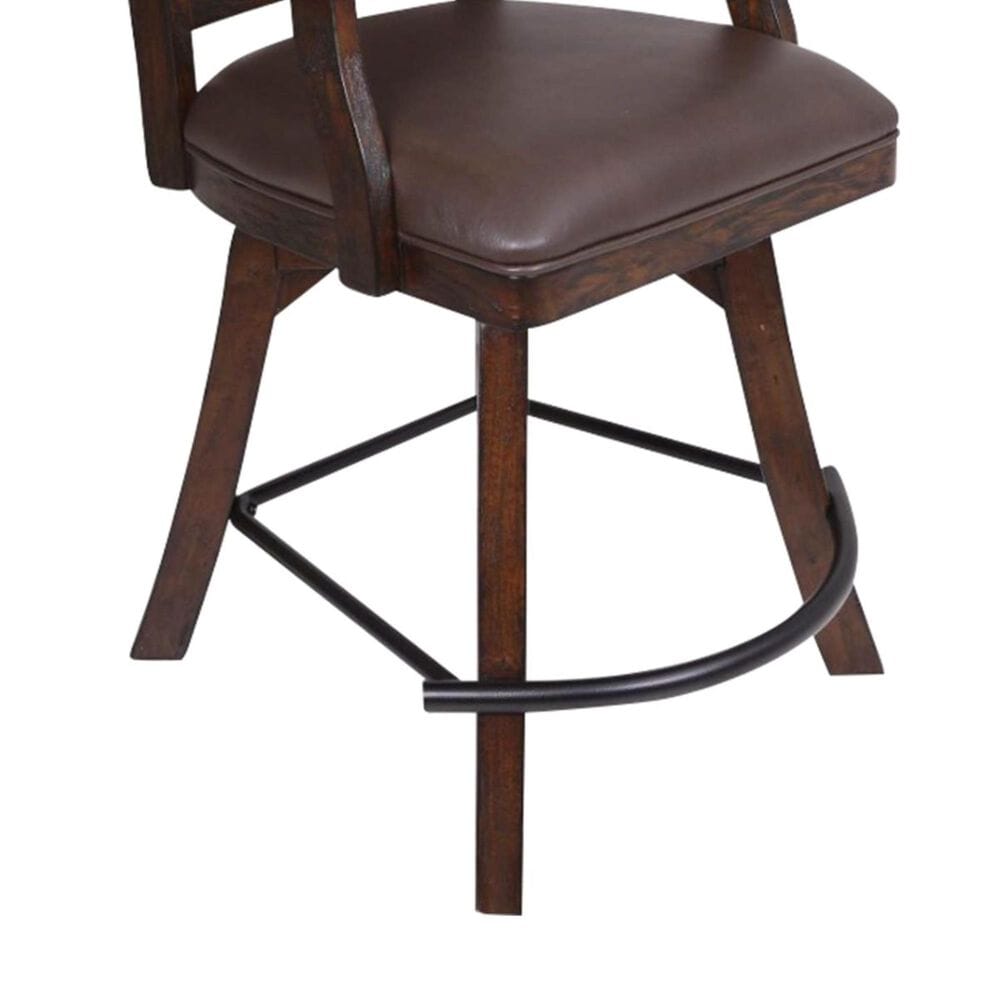 Radius Gettysburg Spectator Counter Stool with Brown Cushion in Rich Oak, , large