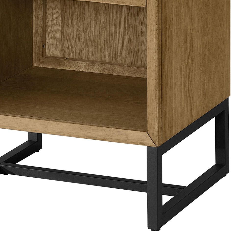 Eastern Shore Newport 1-Drawer Nightstand in Natural Oak and Matte Black, , large