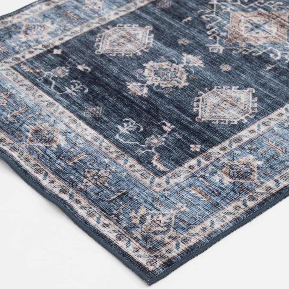 Central Oriental Rugease Velveteen Raquel Navy and Light Blue 7&#39;6&quot; x 9&#39;6&quot; Area Rug, , large
