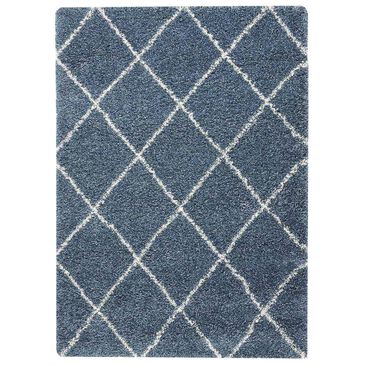Nourison Brisbane BRI03 5" x 7" Slate Blue Area Rug, , large