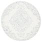 Safavieh Micro-Loop MLP516A 5" Round Ivory and Blue Area Rug, , large