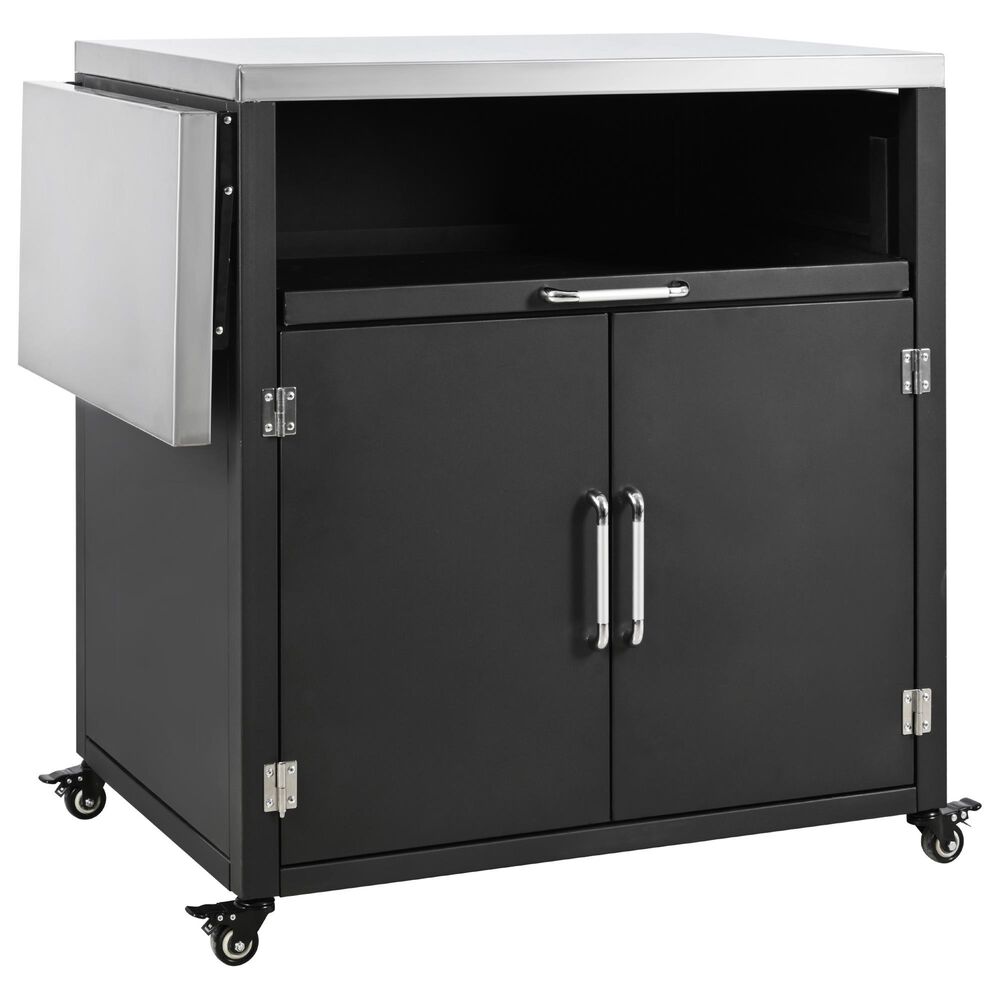 Hearth and Haven Patio Serving Cart in Matte Black, , large
