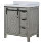 Lexora Home Marsyas 30" Single Bathroom Vanity in Ash Grey with White Quartz Top and Rectangular Sink, , large