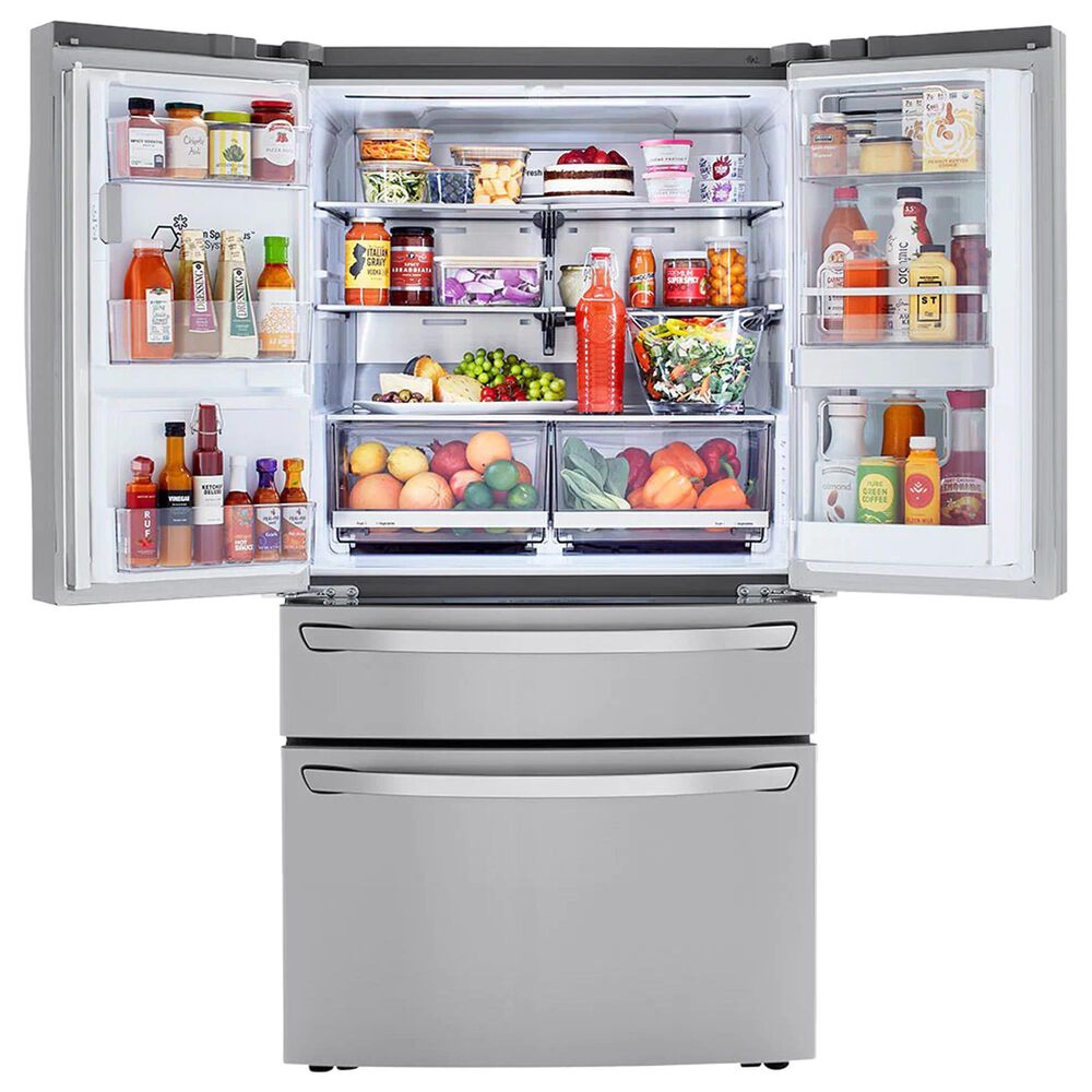 LG 2-Piece Kitchen Package with 22.3 Cu. Ft 4-Door French Door Refrigerator and Single Door Freezer in Stainless Steel, , large