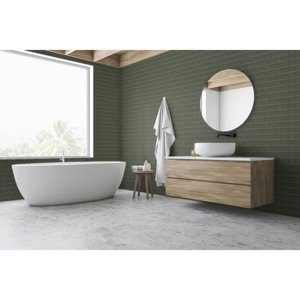 Emser Raku Olive 3&quot; x 12&quot; Matte Ceramic Tile with 6.3 Sq. Ft./Carton, , large