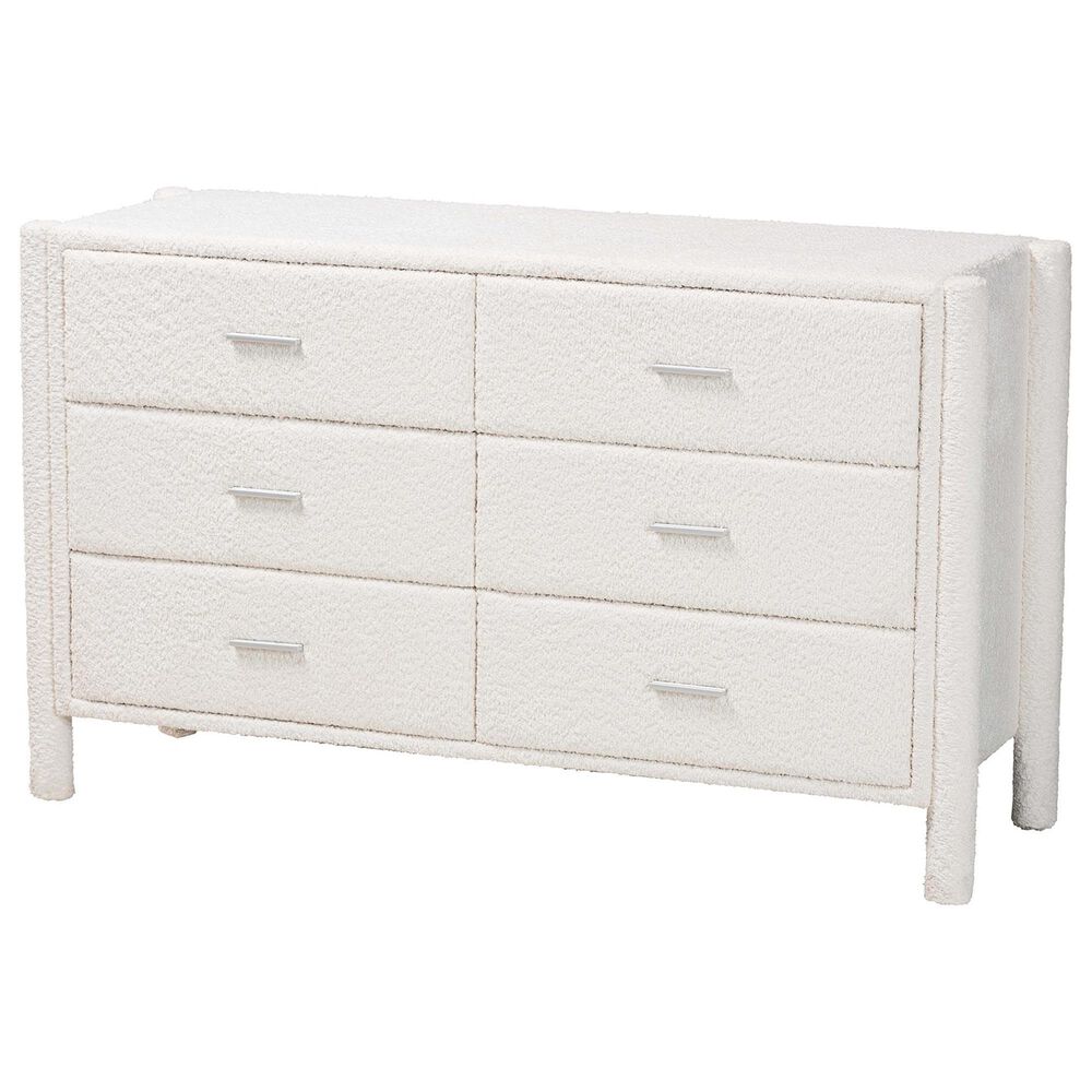 Baxton Studio Laria 6-Drawer Dresser in White, , large