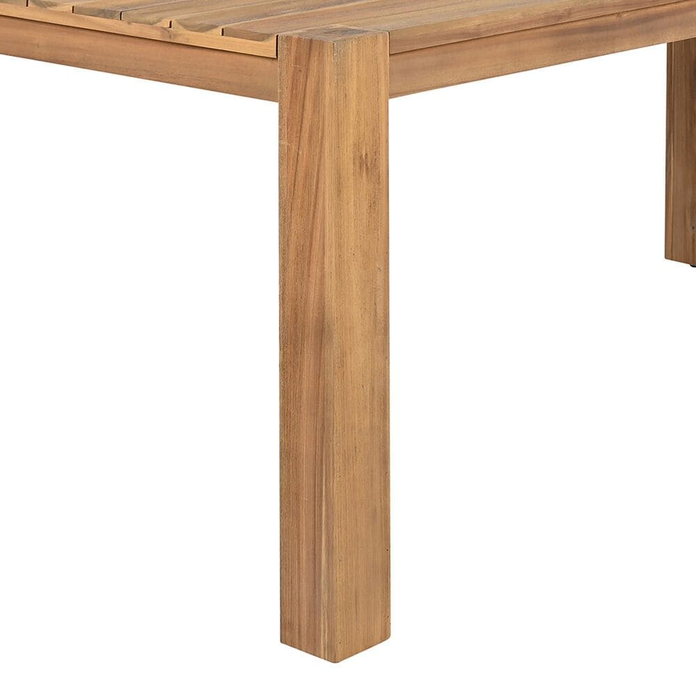 HOMLUX 7-Piece Patio Dining Set with 69" Rectangular Light Teak Table and Umbrella Hole in Beige, , large