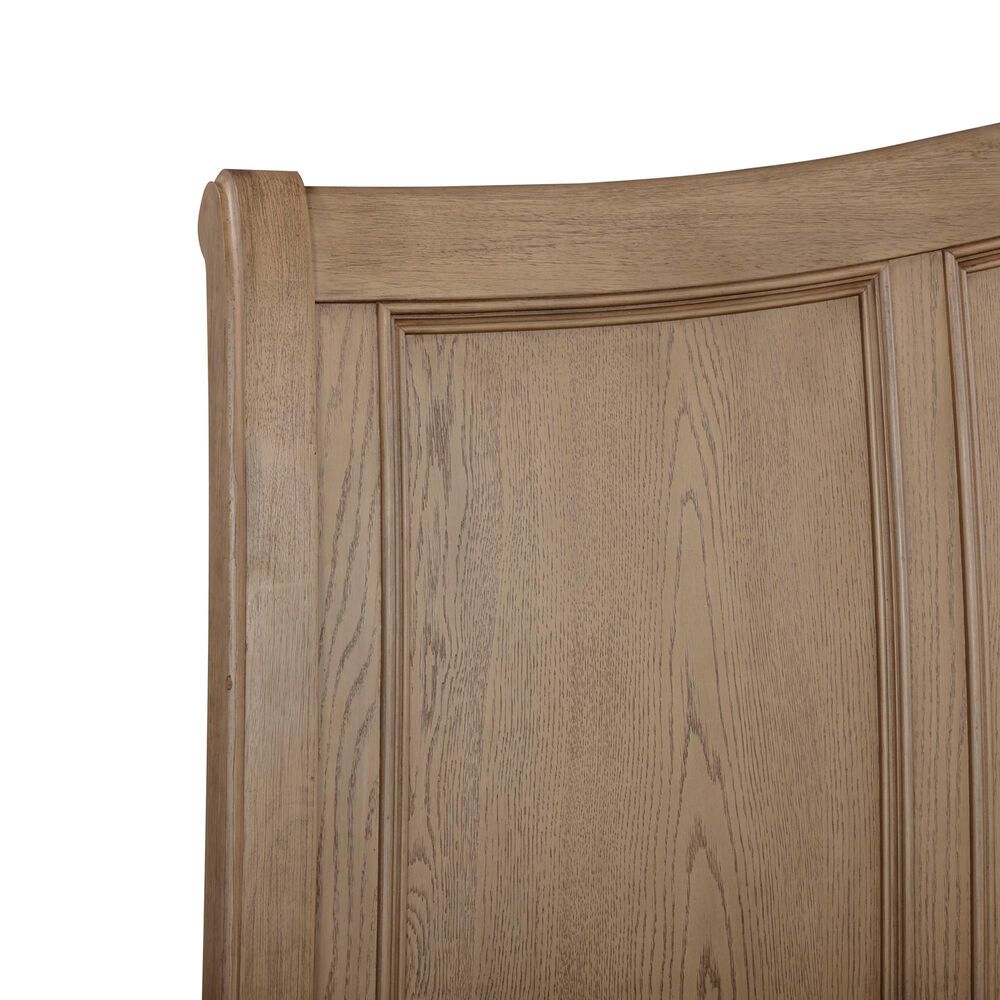 Riva Ridge Oxford King Sleigh Bed with Two Nightstands in Tan with USB Ports, , large