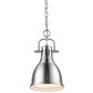 Golden Lighting Duncan 1-Light Small Pendant with Chain in Pewter, , large