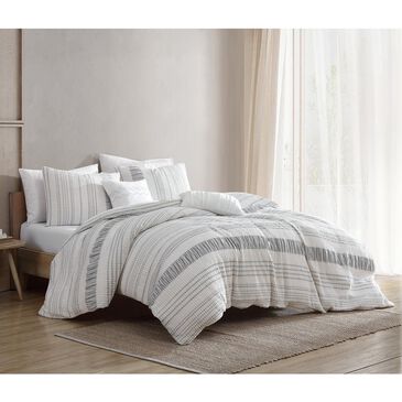 Hallmart Collectibles Skylar 5-Piece Queen Comforter Set in Ivory and Gray, , large
