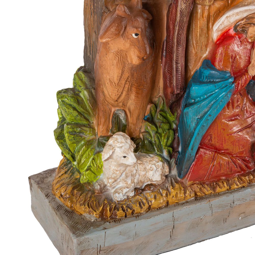 The Gerson Company Lighted Resin Nativity Stable with Figurines in Multicolor, , large