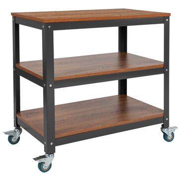 Flash Furniture Livingston Rolling Storage Cart in Brown, , large