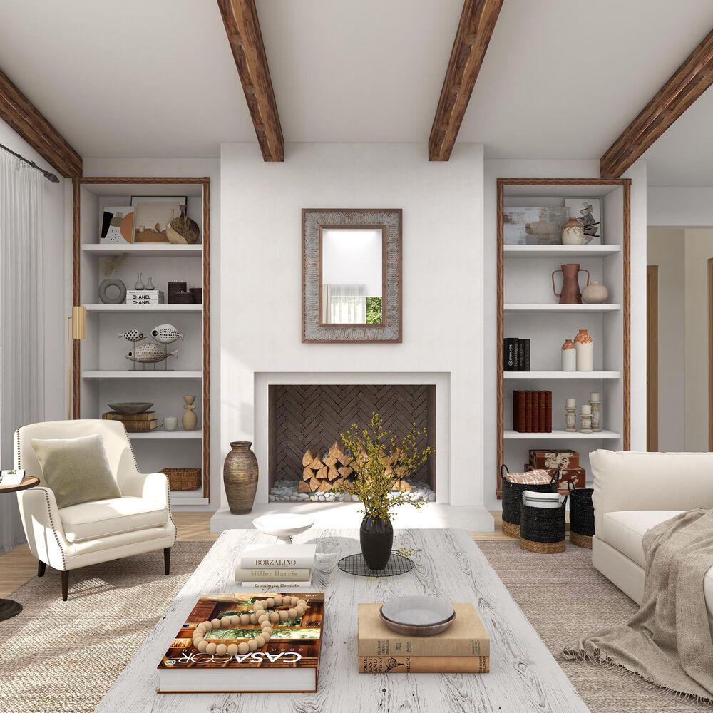 Maple and Jade 29&quot; x 39&quot; Wall Mirror in Distressed Grey and Brown, , large