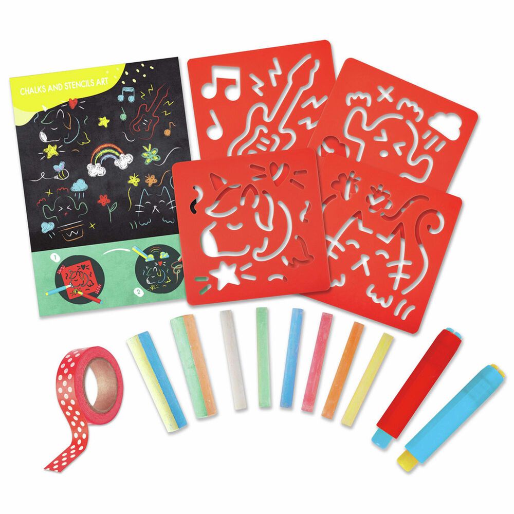 Hape Toys Chalks and Stencils Art in Multicolor, , large