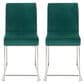 Lumisource Fuji Side Chair with Green Cushion in Brushed Stainless Steel (Set of 2), , large
