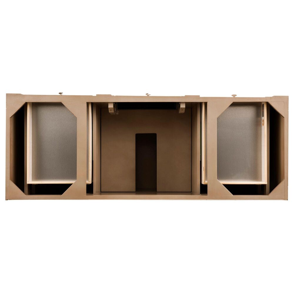 James Martin Vanities Bristol 60&quot; Single Bathroom Vanity in Whitewashed Walnut with Single Hole 3 cm White Zeus Quartz Top and Rectangular Sink, , large