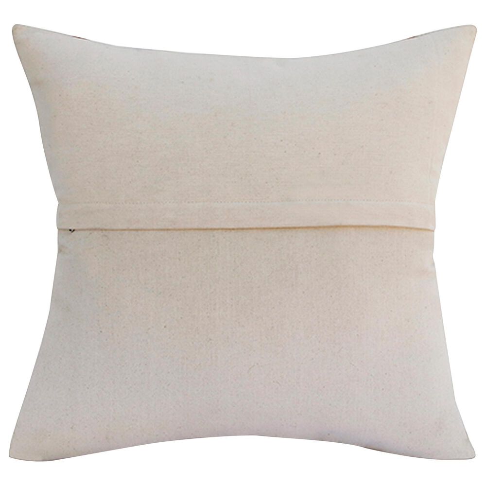 L.R. Home 18&quot; x 18&quot; Stripe Faux Cowhide Throw Pillow in Ivory and Brown, , large