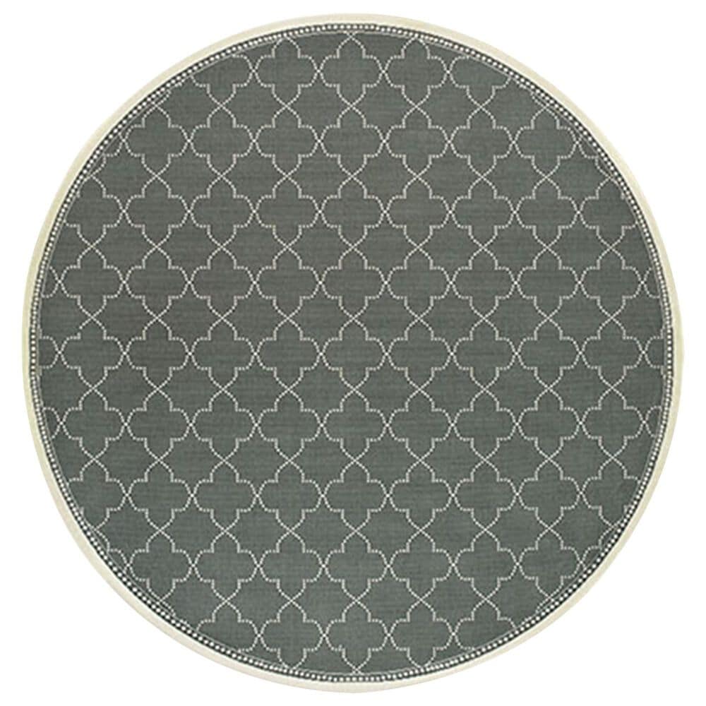 Oriental Weavers Marina 6025L 7&#39;10&quot; Round Grey and Ivory Area Rug, , large