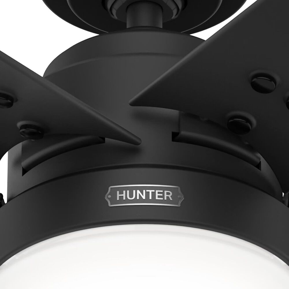 Hunter Sea Point 52&quot; Outdoor Ceiling Fan with LED Lights in Matte Black, , large