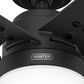 Hunter Sea Point 52" Outdoor Ceiling Fan with LED Lights in Matte Black, , large