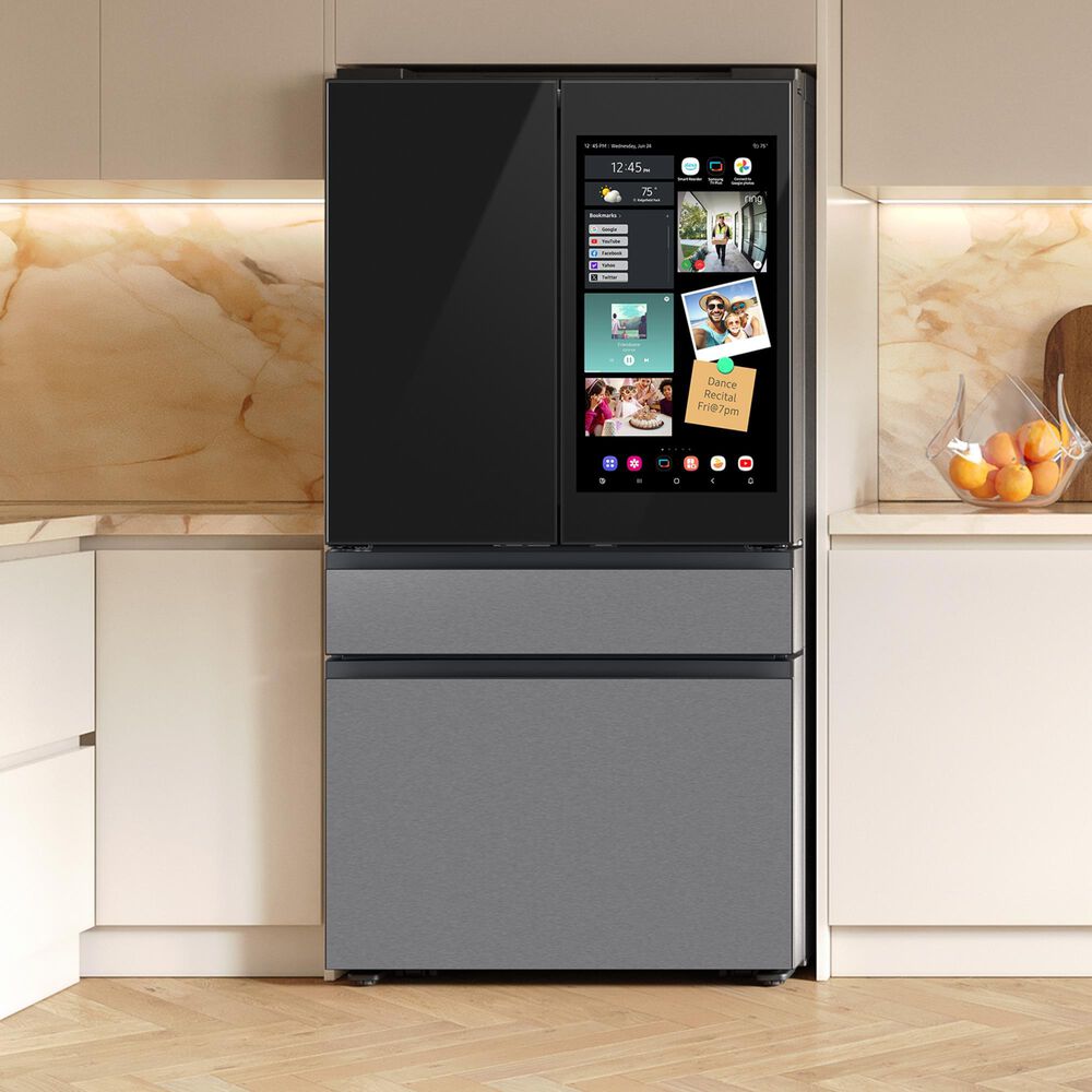 Samsung 28.6 Cu. Ft. Bespoke 4-Door French Door Refrigerator with AI Family Hub+ &amp; AI Vision Inside in Charcoal Glass &amp; Stainless Steel, , large
