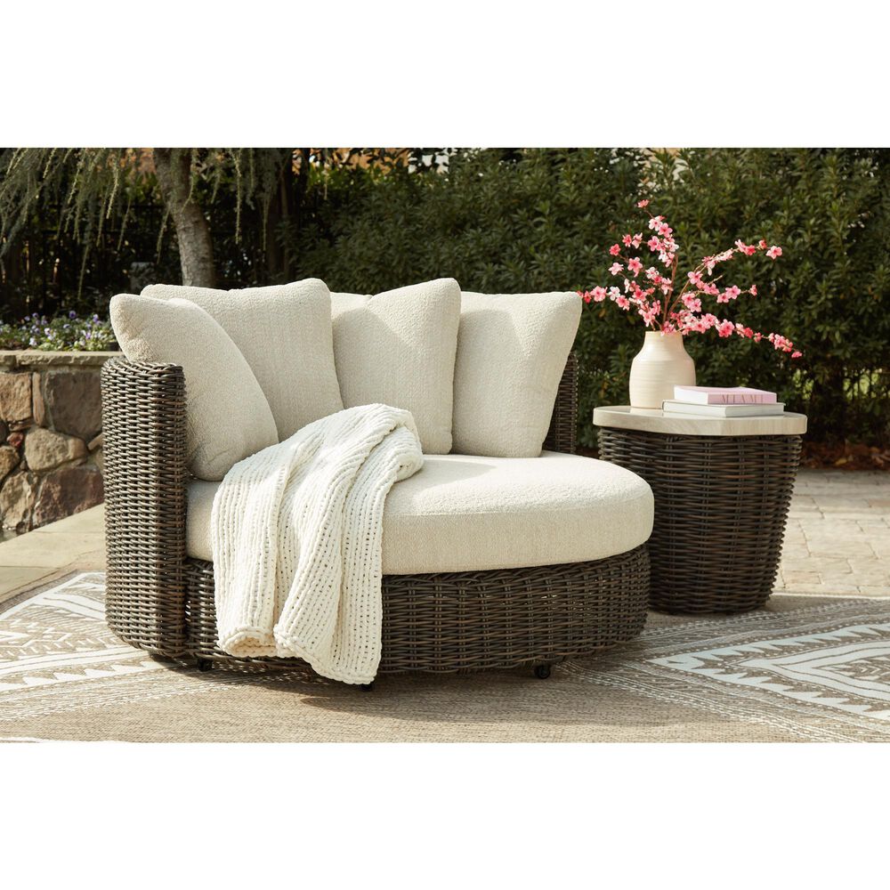 Ashley Kimora Swivel Lounge Chair in Beige, , large