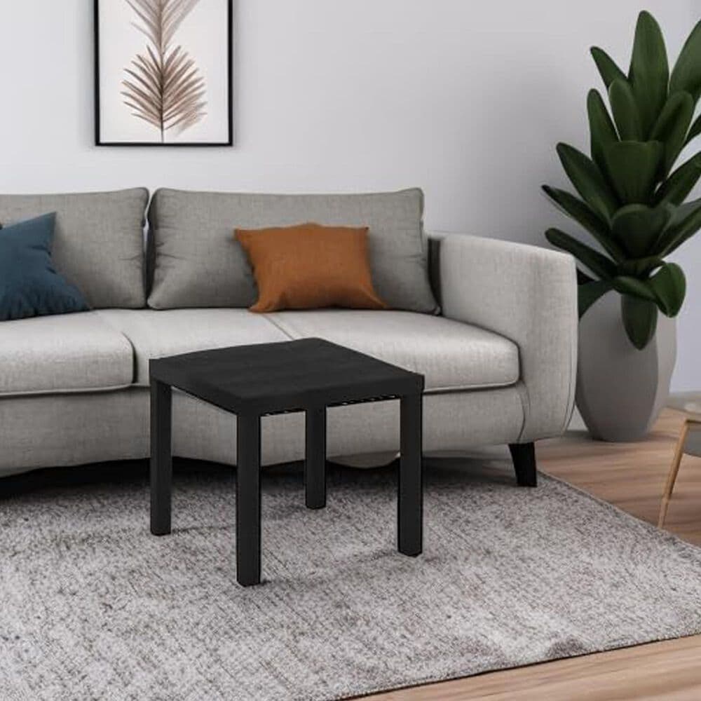 HOMLUX 20" Square Parsons Side Table in Black, , large