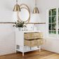 James Martin Vanities Olena 36" Single Vanity in Light Mappa Burl and Polished White with 3 cm White Zeus Quartz Top, , large