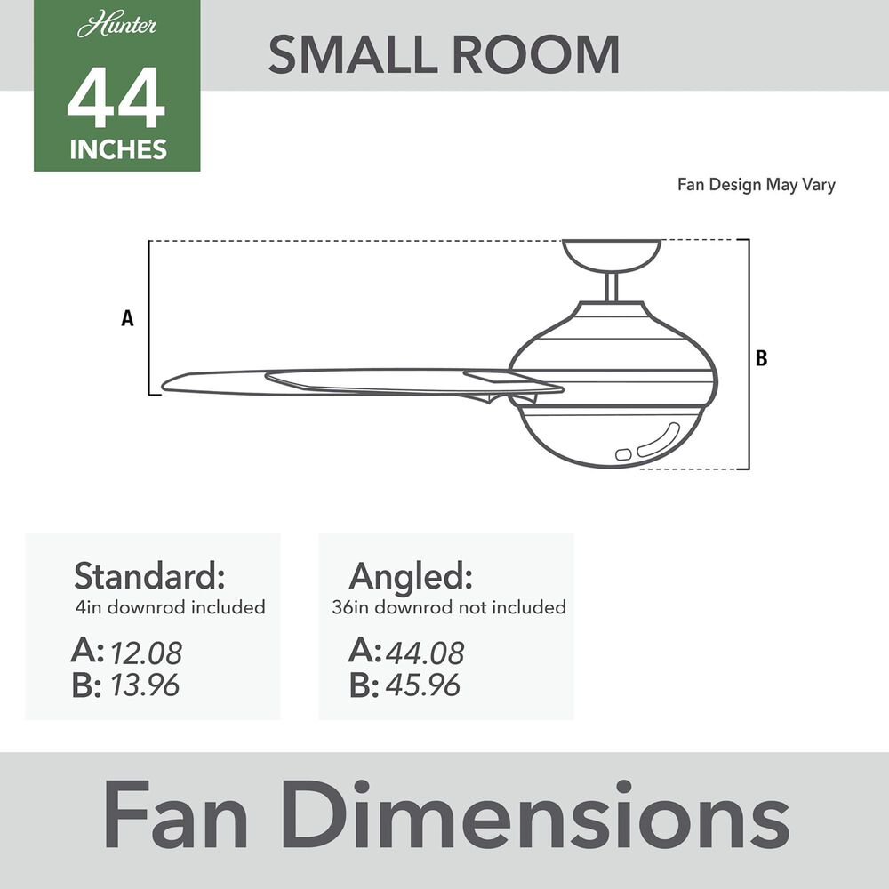 Hunter Wisp 44&quot; Ceiling Fan with LED Light in Noble Bronze, , large