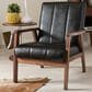 Baxton Studio Nikko Lounge Chair in Black, , large