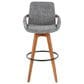 Lumisource Cosmo Swivel Barstool with Grey Noise Cushion in Walnut and Black, , large