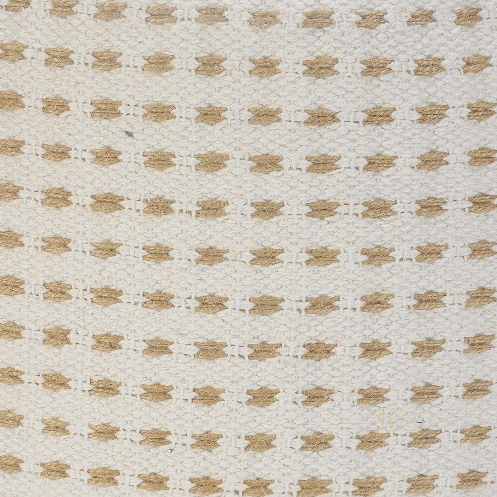 LR Home 18" Round Dots Pouf in Natural and White, , large