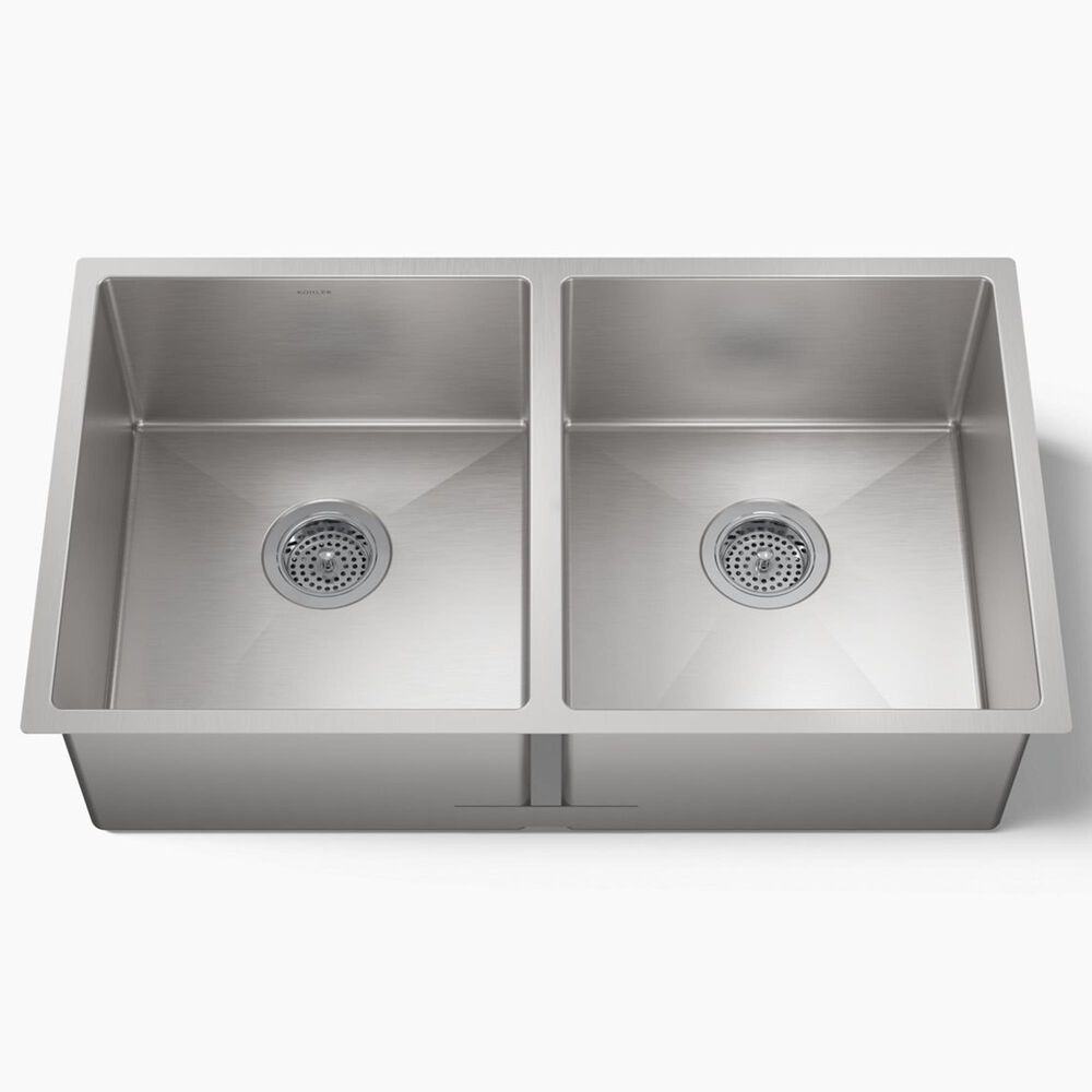 Kohler Strive 32" Undermount Double-Bowl Kitchen Sink in Stainless Steel, , large