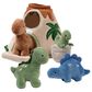 Lambs & Ivy Dino-Might Plush Dinosaur Volcano Play Set in Blue, Gray, Brown and Sage Green, , large