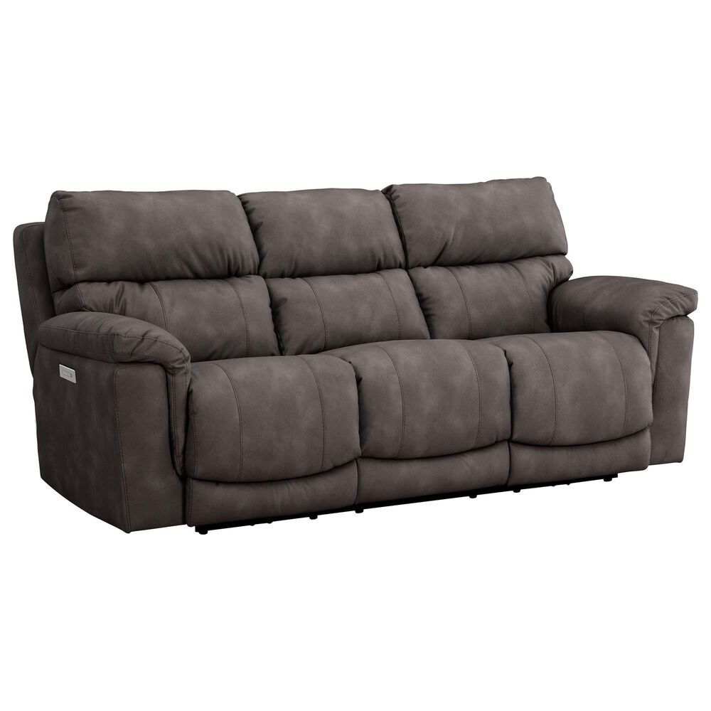 HomeStretch Cosmo Triple Power Reclining Sofa in Omnipotent Pewter, , large