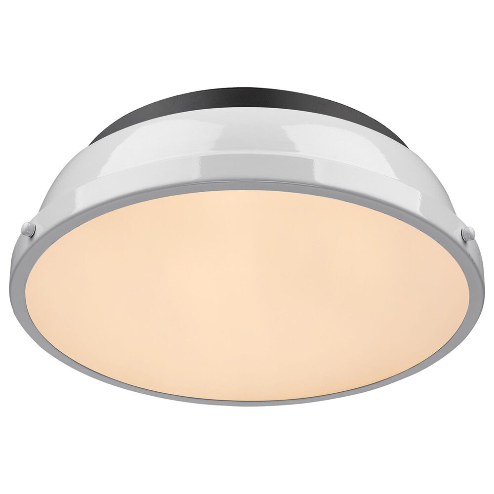 Golden Lighting Duncan Flush Mount in Matte Black with Matte White, , large