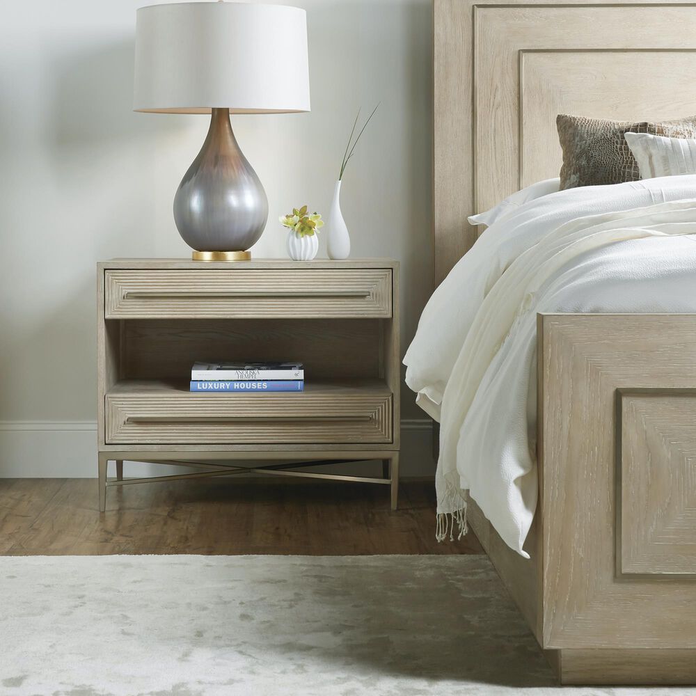 Hooker Furniture Cascade 2-Drawer Nightstand in Taupe and Champagne, , large