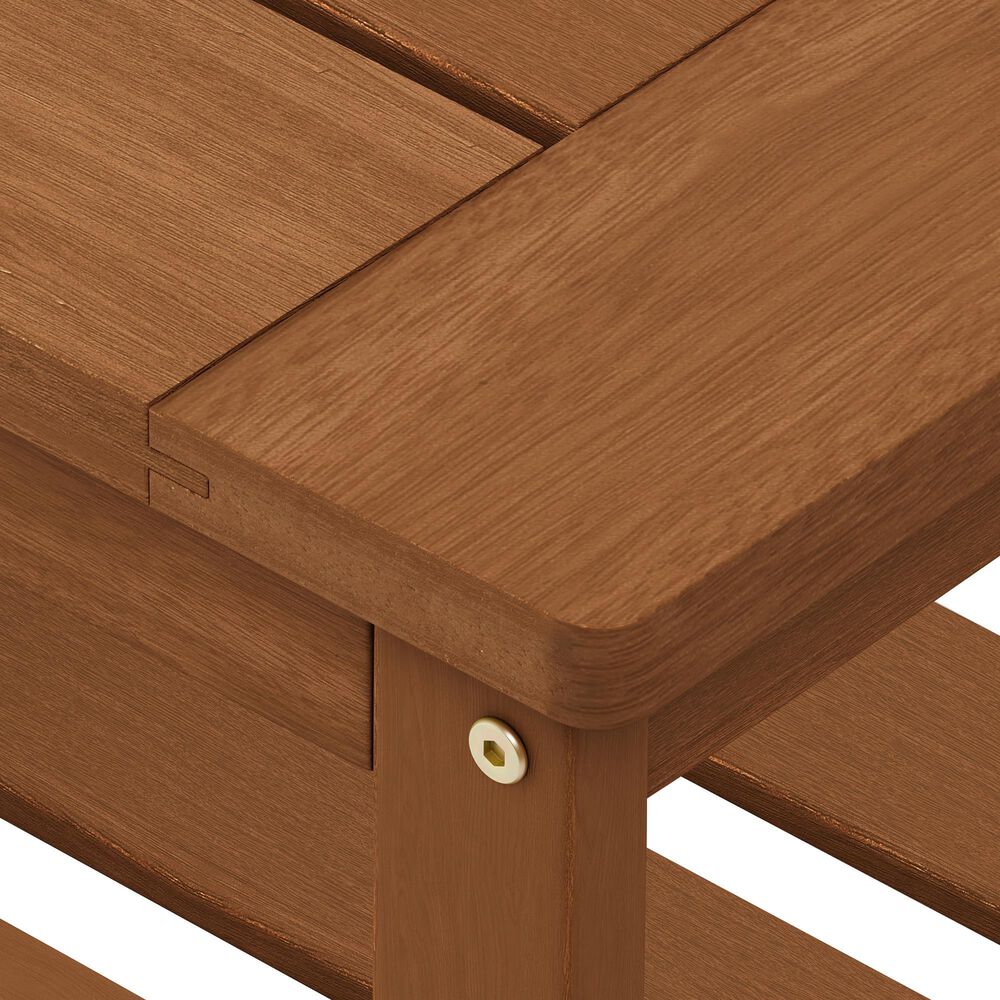 HOMLUX Patio Coffee Table with Shelf in Teak Oil, , large